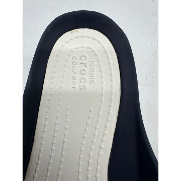 Crocs Womens Kadee II Flip Flop Sandals Size 8W Black White Comfort Summer Beach - Picture 2 of 10